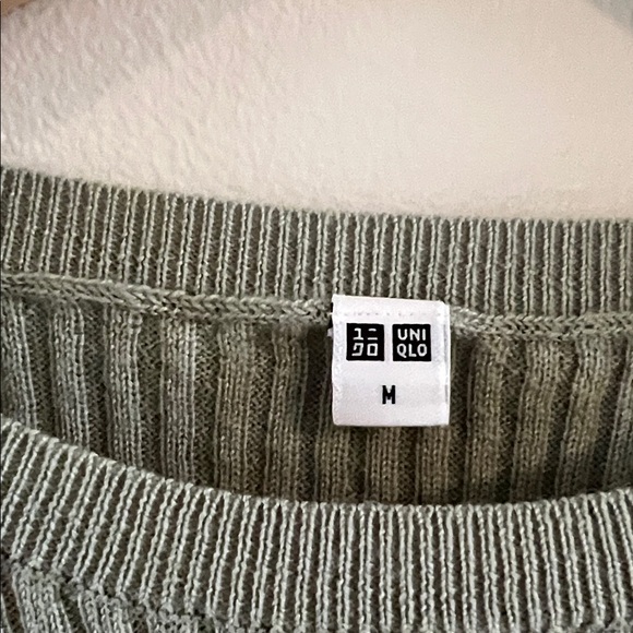 Uniqlo Ribbed Short Sleeve Top - Soft Green - Picture 2 of 4
